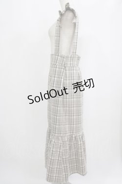 画像2: DearMyLoveRose / フリルサスペンダー付きマーメイドスカート LL ブラウンチェック H-25-09-08-035-EL-OP-NS-ZH