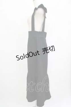 画像2: DearMyLoveRose / フリルサスペンダー付きマーメイドスカート LL ブラック H-25-09-08-036-EL-OP-NS-ZH