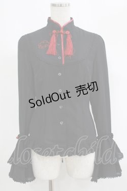 画像1: R-SERIES / チャイナブラウス M ブラック H-25-09-08-043-LO-BL-NS-ZH