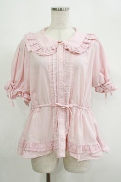 画像1: Chalmiere / クラシックコットンブラウス M ピンク H-25-09-08-048-PU-BL-NS-ZH