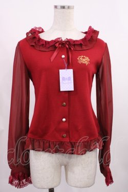 画像1: Angelic Pretty / Sweetリボンカットカーディガン Free レッド H-25-09-08-1029-AP-TO-NS-ZH