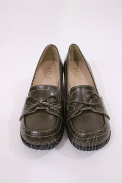画像1: Fi.n.t / プチレースアップローファー S/23cm KHAKI H-25-09-08-1039-CA-SH-NS-ZH