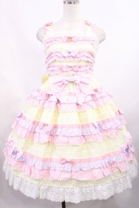 BABY,THE STARS SHINE BRIGHT / Bonbon Parfumジャンパースカート Free イエロー H-25-09-08-1006-BA-OP-NS-ZH