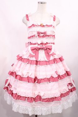 画像1: BABY,THE STARS SHINE BRIGHT / Bonbon Parfumジャンパースカート Free ピンク H-25-09-08-1007-BA-OP-NS-ZH