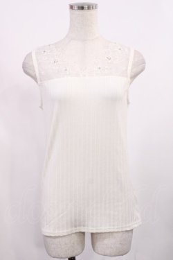 画像1: axes femme / 繊細レースタンク M 生成り H-25-09-08-1019-AX-TO-NS-ZH