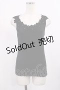 axes femme / お花モチーフリブタンク M ブラック H-25-09-08-1020-AX-TO-NS-ZH