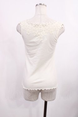 画像2: axes femme / お花モチーフリブタンク M 生成り H-25-09-08-1021-AX-TO-NS-ZH