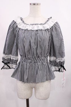 画像1: Angelic Pretty / Resortブラウス（ギンガム） free ブラック H-25-09-08-1028-AP-BL-NS-ZH