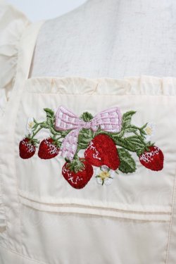 画像3: axes femme kawaii / クラシックベリー刺繍エプロン M 生成り H-25-09-08-063-AX-ZA-NS-ZH