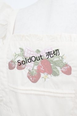画像3: axes femme kawaii / クラシックベリー刺繍エプロン M 生成り H-25-09-08-063-AX-ZA-NS-ZH