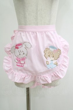 画像1: axes femme kawaii / mikkoコラボ刺繍エプロン  ピンク H-25-09-08-064-AX-SK-NS-ZH