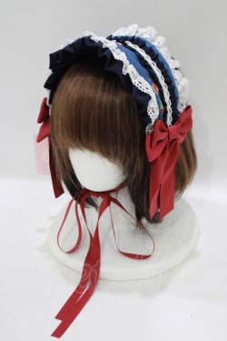 画像1: metamorphose / ストロベリーガーデンフリルヘッドドレス  ネイビー H-25-09-08-079-ME-AC-NS-ZH