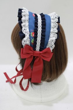 画像2: metamorphose / ストロベリーガーデンフリルヘッドドレス  ネイビー H-25-09-08-079-ME-AC-NS-ZH