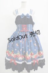 metamorphose / 【プラスサイズ】ストロベリーガーデンバッスルフリルジャンパースカート プラスサイズ ネイビー H-25-09-08-007-ME-OP-NS-ZH