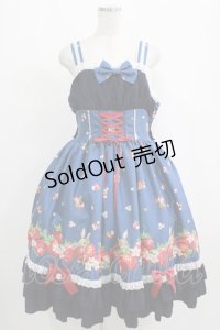 metamorphose / 【プラスサイズ】ストロベリーガーデンバッスルフリルジャンパースカート プラスサイズ ネイビー H-25-09-08-007-ME-OP-NS-ZH