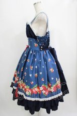 画像2: metamorphose / 【プラスサイズ】ストロベリーガーデンバッスルフリルジャンパースカート プラスサイズ ネイビー H-25-09-08-007-ME-OP-NS-ZH (2)