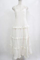 DearMyLoveRose / ティアードフリルアレンジリボンキャミワンピ LL オフ H-25-09-08-016-EL-OP-NS-ZH