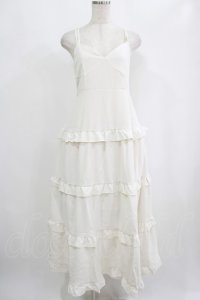 DearMyLoveRose / ティアードフリルアレンジリボンキャミワンピ LL オフ H-25-09-08-016-EL-OP-NS-ZH