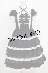 BABY,THE STARS SHINE BRIGHT / リボンミルキーシュガージャンパースカート Free ブラック/オフ白 H-25-09-08-002-BA-OP-NS-ZH