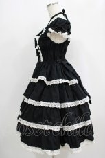 画像2: BABY,THE STARS SHINE BRIGHT / リボンミルキーシュガージャンパースカート Free ブラック/オフ白 H-25-09-08-002-BA-OP-NS-ZH (2)