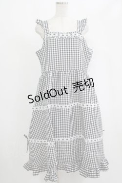 画像1: Cherirulu Chocola / ハシゴレースジャンパースカート 4L ブラック H-25-09-08-021-GO-OP-NS-ZH