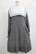 FLC / 皆方由衣コラボ/襟付きプリーツワンピース 4L グレー H-25-09-08-022-LO-OP-NS-ZH