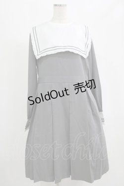 画像1: FLC / 皆方由衣コラボ/襟付きプリーツワンピース 4L グレー H-25-09-08-022-LO-OP-NS-ZH