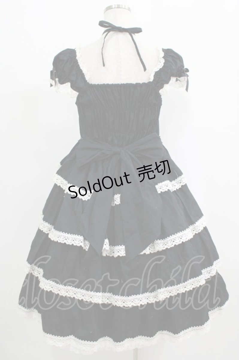 画像3: BABY,THE STARS SHINE BRIGHT / リボンミルキーシュガージャンパースカート Free ブラック/オフ白 H-25-09-08-002-BA-OP-NS-ZH (3)