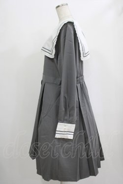 画像2: FLC / 皆方由衣コラボ/襟付きプリーツワンピース 4L グレー H-25-09-08-022-LO-OP-NS-ZH