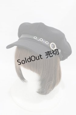 画像1: Ank Rouge / パールバックルキャスケット  ブラック H-25-09-09-1001-CA-AC-NS-ZH