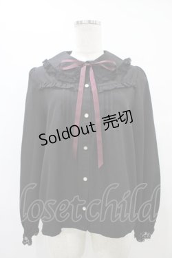 画像1: axes femme POETIQUE / レースデザインフリルブラウス M ブラック H-25-09-09-1055-AX-BL-NS-ZH