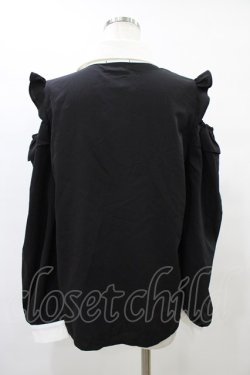 画像2: Rojita / ロゴリボン肩あきブラウス Free ブラック H-25-09-09-1056-LO-BL-NS-ZH