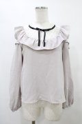 evelyn / レース切替フリルトップス Free グレー H-25-09-09-1057-LO-TO-NS-ZH