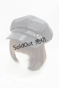 画像1: Honey Cinnamon / ハートバックルキャスケット  ブラック H-25-09-09-1002-LO-AC-NS-ZH