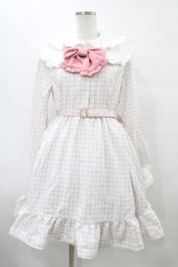 画像1: DearMyLove / Wish me mell/ギンガムチェックワンピース M ピンク H-25-09-09-1017-EL-OP-NS-ZH
