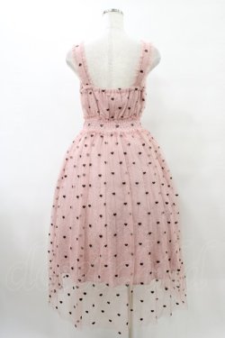 画像2: mille fille closet by LODISPOTTO / ミニハート刺繍チュールロングキャミドレスワンピース M ピンク H-25-09-09-1025-LO-OP-NS-ZH