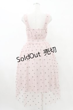 画像2: mille fille closet by LODISPOTTO / ミニハート刺繍チュールロングキャミドレスワンピース M ピンク H-25-09-09-1025-LO-OP-NS-ZH