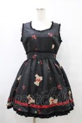 Ank Rouge / CherryTeddyジャンパースカート M ブラック H-25-09-09-1026-CA-OP-NS-ZH