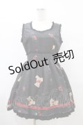 Ank Rouge / CherryTeddyジャンパースカート M ブラック H-25-09-09-1026-CA-OP-NS-ZH