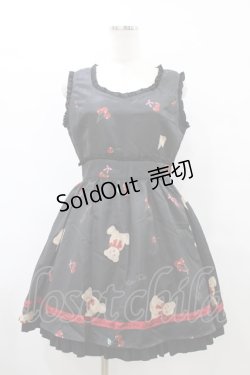 画像1: Ank Rouge / CherryTeddyジャンパースカート M ブラック H-25-09-09-1026-CA-OP-NS-ZH