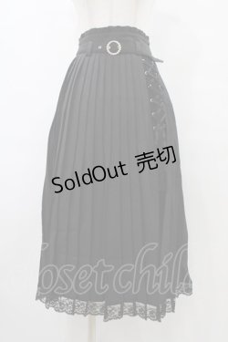 画像1: Honey Cinnamon / プリーツラップスカート Free ブラック H-25-09-09-1035-LO-SK-NS-ZH