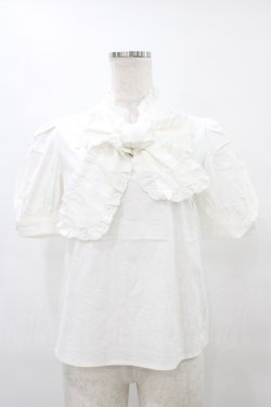 画像1: evelyn / リボンブラウス Free オフ H-25-09-09-1039-LO-BL-NS-ZH