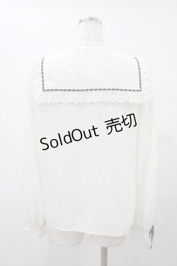 画像2: Ank Rouge / スクエアカラーハシゴリボンブラウス M オフ/ブラック H-25-09-09-1042-CA-BL-NS-ZH