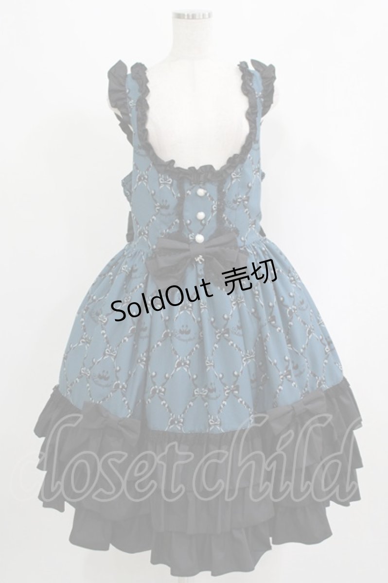 画像1: metamorphose / 【プラスサイズ】Dressy Ribbon フリルジャンパースカート プラスサイズ  H-25-09-10-003-ME-OP-NS-ZH (1)