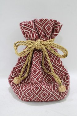 画像1: LEBECCA boutique / 巾着バッグ - ワイン H-25-09-10-035-EL-BG-NS-ZH