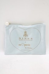 m petit by misako / NINA'Sコラボ ポーチ  サックス H-25-09-10-041-LO-ZA-NS-ZH