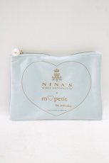 画像1: m petit by misako / NINA'Sコラボ ポーチ  サックス H-25-09-10-041-LO-ZA-NS-ZH (1)