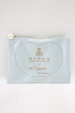 画像1: m petit by misako / NINA'Sコラボ ポーチ  サックス H-25-09-10-041-LO-ZA-NS-ZH