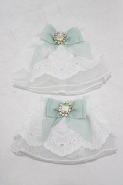 画像1: RoseMarie seoir / lace cuffs  オフ/ミント H-25-09-10-046-LO-ZA-NS-ZH
