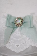 画像2: RoseMarie seoir / lace cuffs  オフ/ミント H-25-09-10-046-LO-ZA-NS-ZH (2)